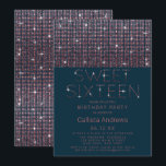 Luxuriöse Funkelnd Aquamarine Rosa Glitzer Sequins Einladung<br><div class="desc">Dieses moderne und glamouröse 16 . Geburtstag Geburtstagsgeschenk-Design eignet sich perfekt für die einmalige Veranstaltung Ihrer jungen Teenagertochter! Es zeigt ein elegantes und luxuriöses Design von Imitaten, bedruckt funkelnd quadratischen Sequenzer Glitzer auf einem einfachen mermaid aquamarinen Hintergrund mit einem Merkmal der eleganten Glitzer, zeitgenössische Typografie. Es ist schick, hübsch und...</div>