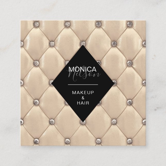 luxuriöse, gehobene Imitate - Gold und Schwarz - V Quadratische Visitenkarte (Vorderseite)