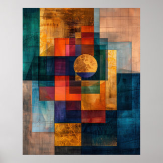 Luxuriöse Geometrische Abstrakte Wandkunst Poster