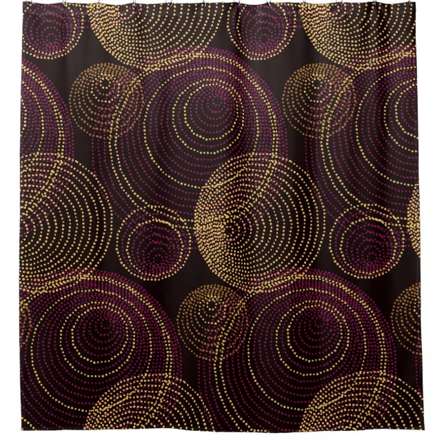 Luxuriöse geometrische Gold Print Duschvorhang (Vorderseite)