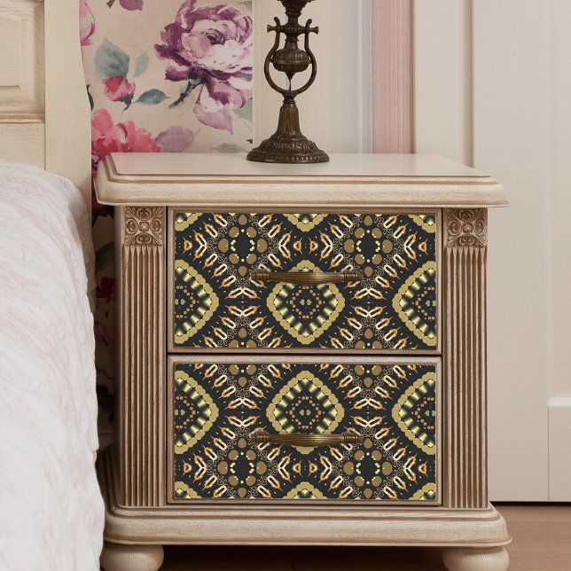 Luxuriöse geometrische Muster aus Gold und Schwarz Seidenpapier (Von Creator hochgeladen)