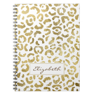 Luxuriöse Glam Gold Leopard Print Notizblock