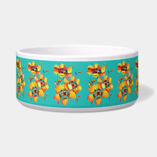 Luxuriöse Glamour Elegante Orange Blume - Aqua Napf