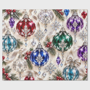 Luxuriöse Glas-Baumschmuck-Weihnachtsverpackung Geschenkpapier