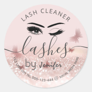 Luxuriöse glatter Wink lash extension lash cleaner Runder Aufkleber