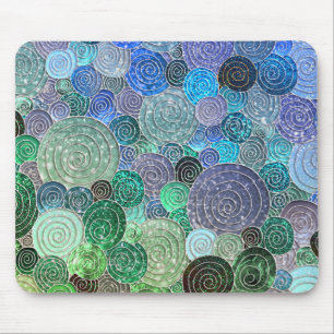 Luxuriöse Glitzer Docks and Circles - Frische Aqua Mousepad