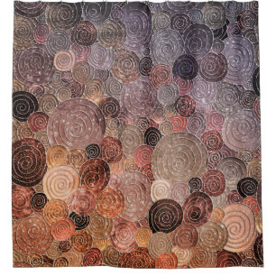 Luxuriöse Glitzer Docks and Circles - Warm braun Duschvorhang
