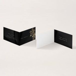 Luxuriöse Gold Bamboo QR Code Business Card Visitenkarten