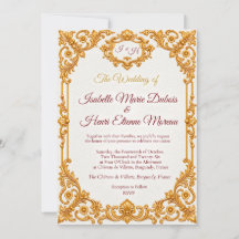 Luxuriöse Gold-Barock-Hochzeitseinladung