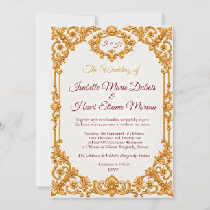 Luxuriöse Gold-Barock-Hochzeitseinladung Einladung