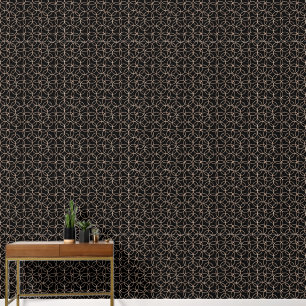 Luxuriöse Gold Black Geometrie Tapete