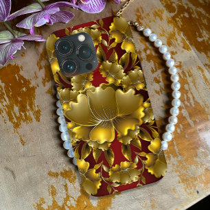 Luxuriöse Gold Carving Floral Case-Mate iPhone Cas Hülle