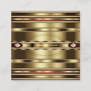 Luxuriöse Gold Effect Red Marble Imitate Rhineston Quadratische Visitenkarte
