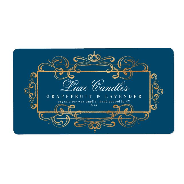 Luxuriöse Gold Foil Wirbel Elegantes Aquamarines P (Vorne)