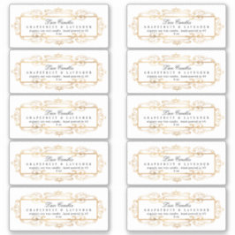 Luxuriöse Gold Foil Wirbel Elegantes Weißes Produk Aufkleber