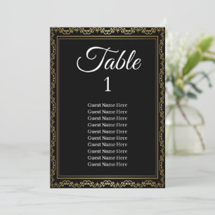 Luxuriöse Gold Frame Wedding Chart Card Card Karte