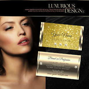 Luxuriöse Gold Glitzer Luminous Stars Öffnungsze Visitenkarte