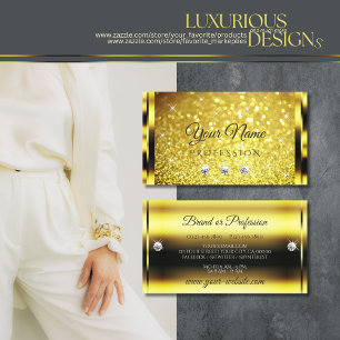 Luxuriöse Gold Glitzer Sparkle Luminity Stars Chi Visitenkarte