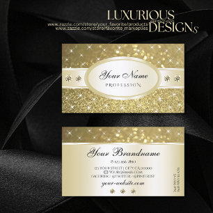 Luxuriöse Gold Glitzer Sparkle Stars Visitenkarte