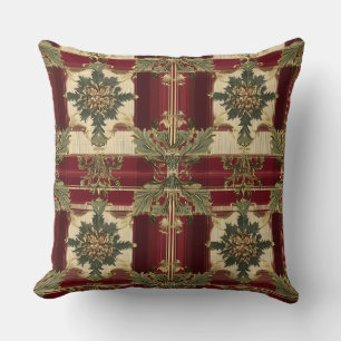 Luxuriöse Gold & Green Christmas Throw Kissen