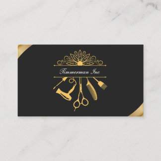 Luxuriöse Gold Hair Stylist Elegantes Salon Brandi Visitenkarte
