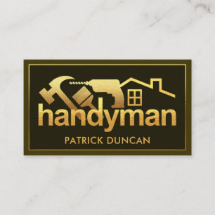 Luxuriöse Gold Handyman Tools Border Visitenkarte