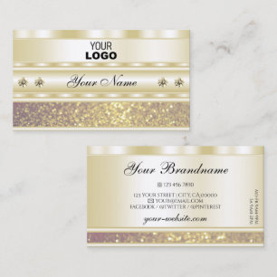 Luxuriöse Gold Lila Sparkle Glitzer Add Logo Moder Visitenkarte