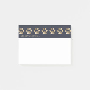Luxuriöse Gold Paw Print Animal Lover Post-it Klebezettel