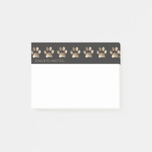 Luxuriöse Gold Paw Print Animal Lover Post-it Klebezettel