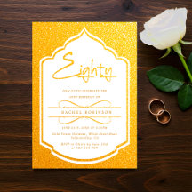 Luxuriöse Gold Script 80TH Geburtstagsparty