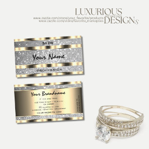 Luxuriöse Gold Silver Glitzer Stars Sparkling Sta Visitenkarte