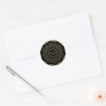 Luxuriöse Gold- und Black Classic Round Stickers