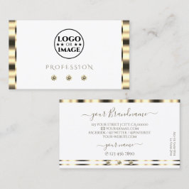 Luxuriöse Gold White Sparkling Diamonds mit Logo Visitenkarte