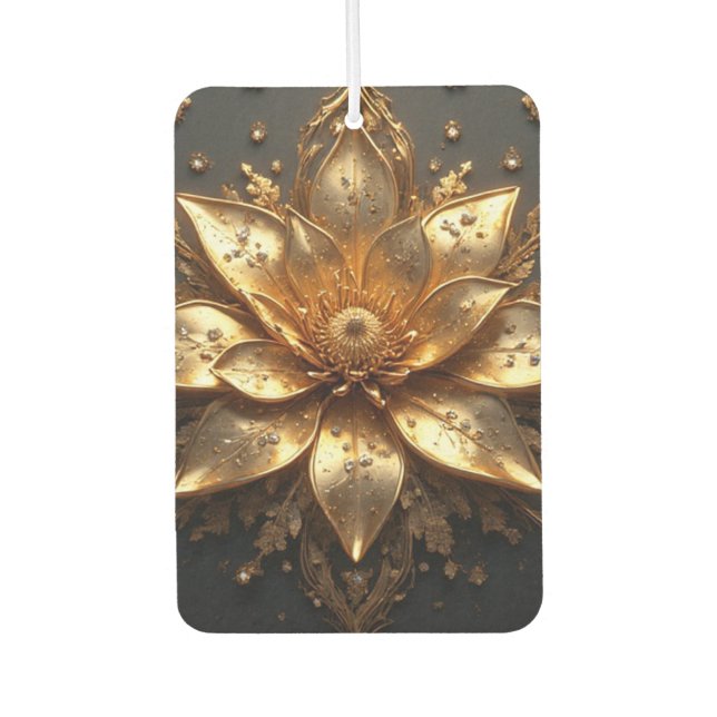 Luxuriöse Goldblume Autolufterfrischer (Vorderseite)