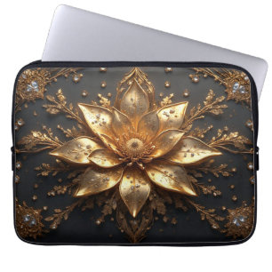 Luxuriöse Goldblume Laptopschutzhülle