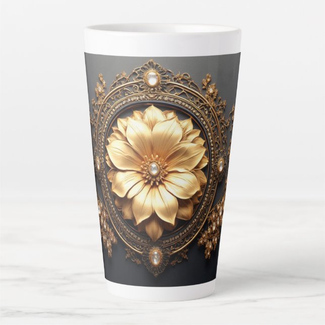 Luxuriöse Goldblume Milchtasse (Vorderseite)