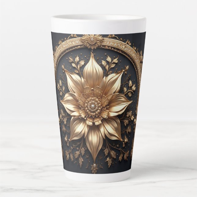 Luxuriöse Goldblume Milchtasse (Vorderseite)