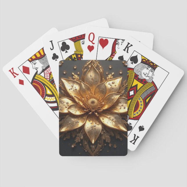 Luxuriöse Goldblume Spielkarten (Rückseite)