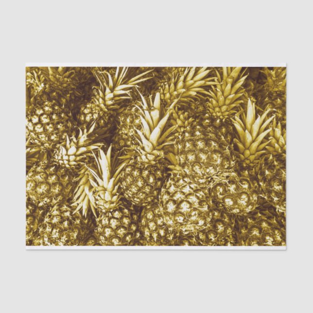 Luxuriöse goldene Ananas Seidenpapier (Vorderseite)