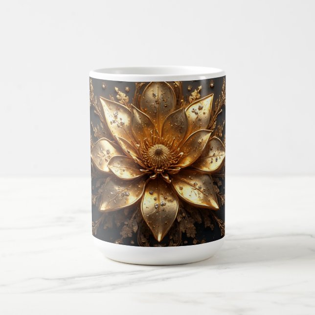 Luxuriöse Goldene Blume Kaffeetasse (Mittel)