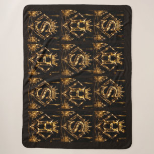 Luxuriöse goldene Buchstaben S H Krone Diamant Mon Sherpadecke