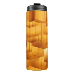 Luxuriöse goldene Formen geometrisches nahtloses M Thermosbecher