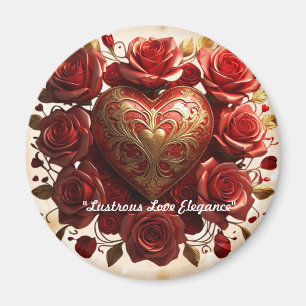 "Luxuriöse goldene Herzen" Magnet