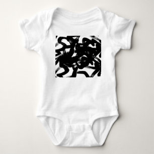 Luxuriöse Goldene Kunst: Abstrakter Schwarzschlag. Baby Strampler