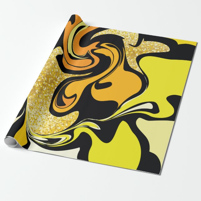 Luxuriöse goldene Marmorstruktur Geschenkpapier (Ungerollt)