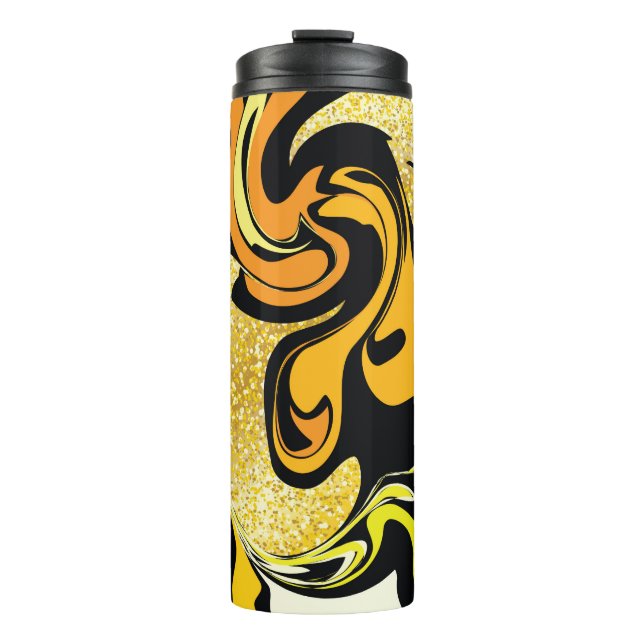 Luxuriöse goldene Marmorstruktur Thermosbecher (Vorderseite)