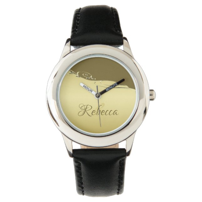 Luxuriöse goldene Metall dekoriert auf militärisch Armbanduhr (Vorderseite)