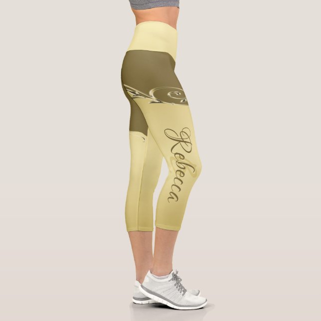 Luxuriöse goldene Metall dekoriert auf militärisch Capri Leggings (Rechts)