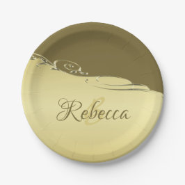 Luxuriöse goldene Metall dekoriert auf militärisch Pappteller