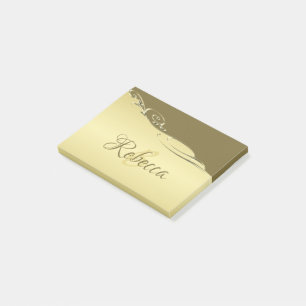 Luxuriöse goldene Metall dekoriert auf militärisch Post-it Klebezettel